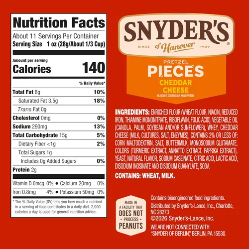Miniatura 2 de Snyder's of Hanover Piezas de pretzel con sabor a queso cheddar, 11.25 onzas