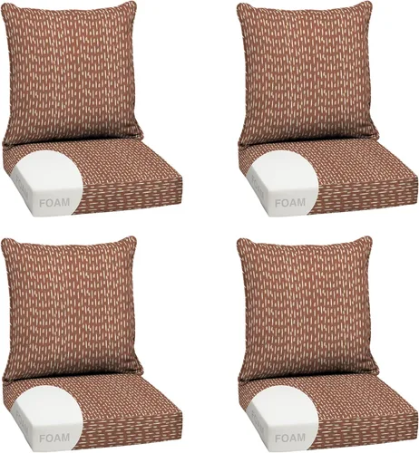 Miniatura 21 de Arden Outdoor Deep Seat Cushion Set, 24 x 24 pulgadas, Cojín para patio resistente al clima, a la lluvia y a la decoloración para silla, sofá y sofá