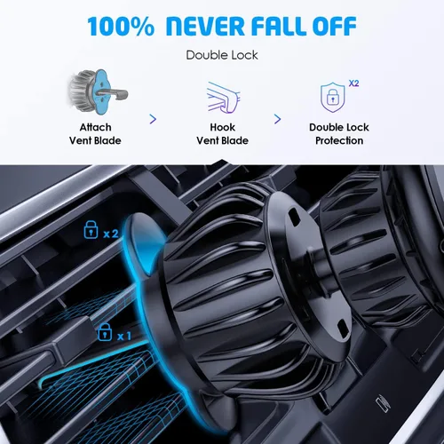Miniatura 5 de Paquete de 2 soportes magnéticos universales para ventilación de aire para automóvil, soporte de teléfono para teléfono para teléfonos celulares