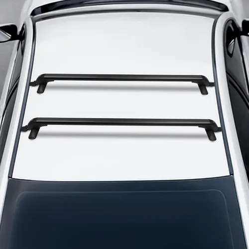 Miniatura 8 de 2 portaequipajes universales para techo de coche, barra transversal, para 4 o 5 puertas, cesta con 2 llaves para HondaCivic 2006-2020, color negro