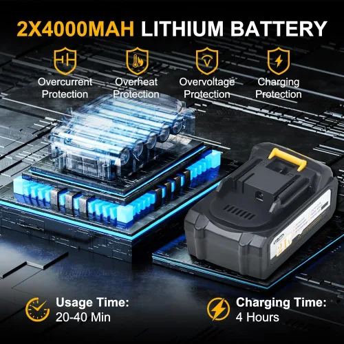 Miniatura 6 de Pulverizador de Pintura Inalámbrico con Baterías Makita 2 * 4AH, 6 Boquillas y 3 Patrones de Pulverización y 10 Bolsas de Pintura y 1 Luz Nocturna