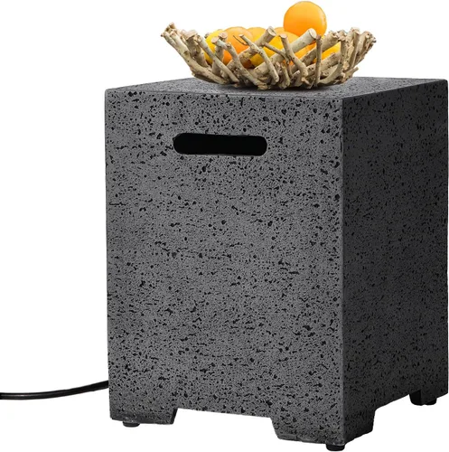 Miniatura 14 de COSIEST Mesa de tanque de propano para exteriores con diseño de grano de madera, mesa de tanque oculta exterior de 16 pulgadas, oculta el tanque
