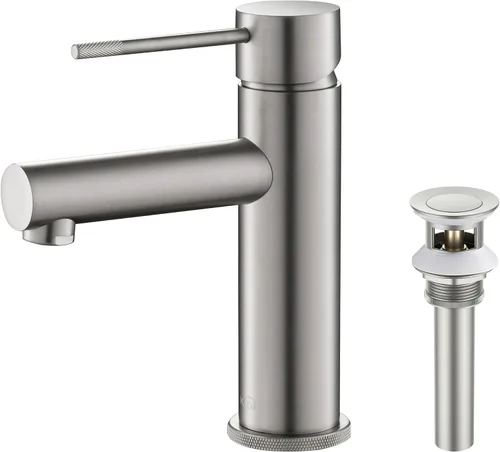 Miniatura 12 de KIBI Circular X latón sola manija baño vanidad fregadero grifo, grifo de lavabo con manguera de agua