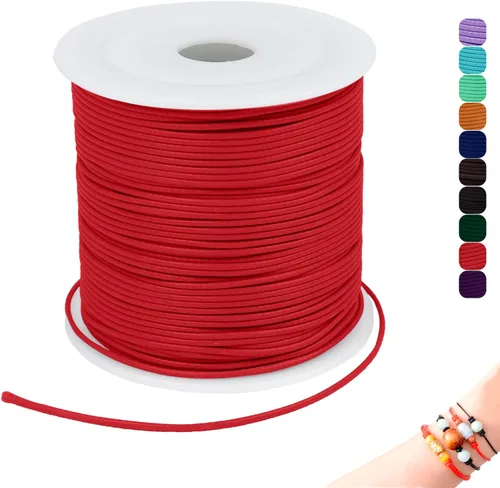 Miniatura 47 de CAMAL Cuerda de cera de 0.069 pulgadas para hacer pulseras, hilo encerado de 23 yardas para joyería y pulsera, cordón encerado para manualidades