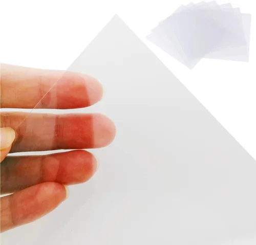 BANLTRE 12 plantillas de material de plantilla en blanco de 6 mil Mylar para papel de corte, hoja de transparencia transparente de 12 x 12 pulgadas