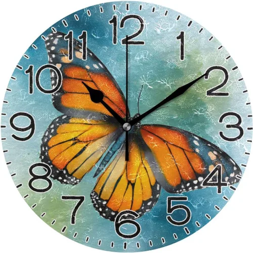 Miniatura 12 de ALAZA Reloj de pared cardenal de pájaro rojo de invierno, funciona con pilas, sin tictac, de cuarzo, analógico, rústico, rústico, reloj redondo