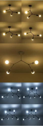 Miniatura 3 de Lámparas de techo de múltiples cabezales, lámpara LED retro con personalidad industrial, lamparas compatibles con sala de estar, lámpara de araña