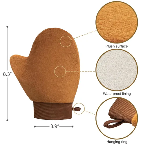 Miniatura 4 de Brochas autobronceadoras: Brocha de maquillaje corporal extra grande y manopla de bronceado, 2 piezas, aplicador de cepillo corporal Kabuki