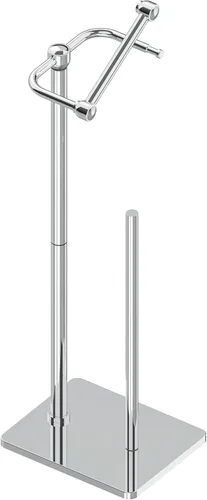 Miniatura 8 de Ruacq Soporte de papel higiénico dorado con doble poste pivotante cuadrado, soporte para rollo, soporte de papel higiénico dorado cepillado, acero