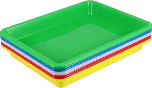 JOIKIT Paquete de 10 bandejas de plástico multicolor de 10.8 x 8.3 pulgadas, bandeja organizadora de arte y manualidades, bandeja organizadora de