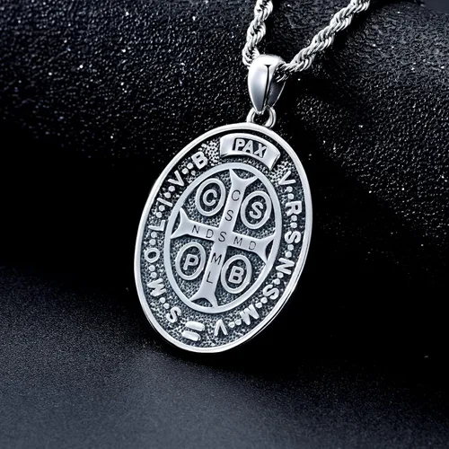 Miniatura 33 de CEKAMA - Collar de plata de ley 925 con dije de amuleto para hombres y mujeres, con cadena de 0.098 in, 22 pulgadas + 2 pulgadas