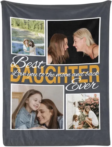 Miniatura 19 de Manta personalizada con fotos, mantas personalizadas con imagen para madre, padre, niños, hermana, amigos, parejas, cumpleaños, 1 foto, 30 x 40