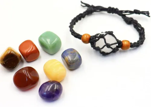 Miniatura 3 de 12 pulseras de cristal para pulseras vacías con jaula de piedra vacía, ajustable, trenzada, soporte de red de cristal de cuarzo, cuerdas de jaula