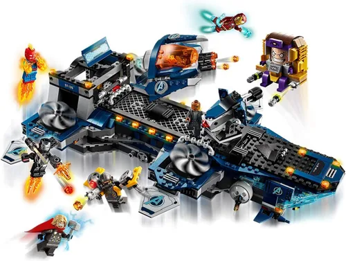 Miniatura 3 de LEGO Marvel Avengers Helicarrier 76153 - Divertido juguete de construcción de ladrillos con minifiguras de acción de los Vengadores de Marvel, gran