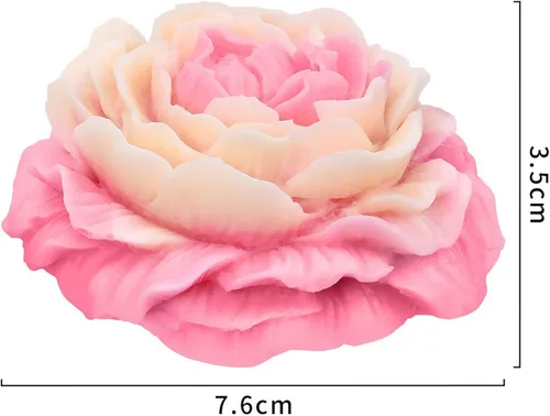 Miniatura 4 de Paquete de 2 moldes para jabón y velas de flores de peonía - Moldes 3D de silicona para dulces y decoración del hogar - Moldes para fundición
