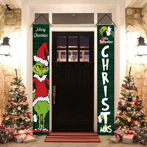Miniatura 2 de Decoraciones LED navideñas. Este es el letrero de porche para diciembre. Pancartas colgantes para las fiestas interiores y exteriores del patio
