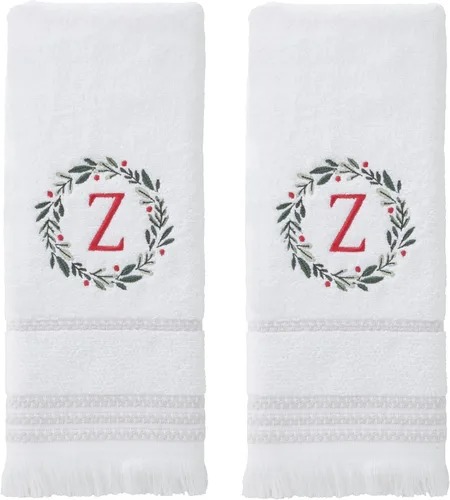 Miniatura 33 de SKL Home Toalla de baño casual con monograma, S, 28 x 54 pulgadas, color blanco