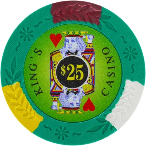 Miniatura 7 de Brybelly King's Casino Premium - Fichas de póquer de 0.49 oz, compuesto de arcilla pesada – Paquete de 50 Rojo ($5 Red)