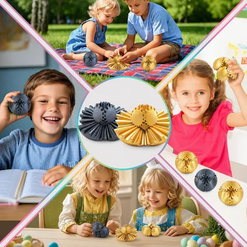 Miniatura 5 de 2 unidades de juguetes para ansiedad con bola de engranaje, esfera de engranaje, steampunk, alivio del estrés para niños y adultos, impreso en 3D