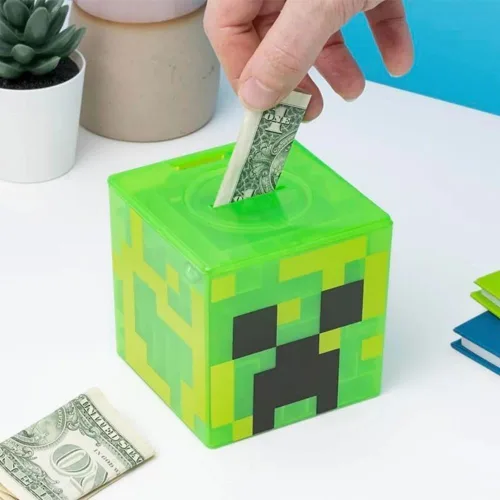 Miniatura 2 de Paladone Minecraft Creeper Maze Safe, completa el laberinto para desbloquear dinero, divertido juguete coleccionable de bloques de Minecraft