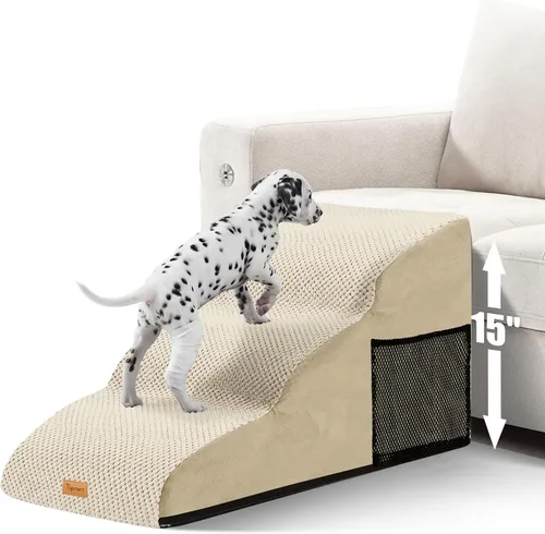Miniatura 21 de Topmart High Density Foam Pet Steps 2 Tiers,11.8" High,Non-Slip Dog Stairs,Soft Foam Dog Ramp Ladder,Best for Injured,Older Cats,Pets with Joint