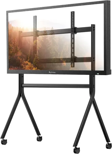 Miniatura 8 de Sylvox Soporte de TV con ruedas para televisores de 43 a 55 pulgadas, soporte de TV móvil de suelo, carga máxima de 88 libras, ruedas de bloqueo
