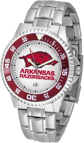 Miniatura 43 de SunTime Reloj de cuarzo de 1.575 in para hombre, correa de acero inoxidable de 0.787 in, esfera Gameday Tulane ola verde