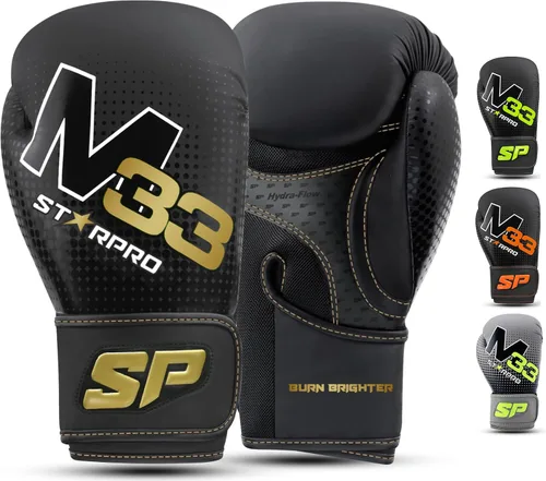 Starpro Boxing Gloves with Secure Hook & Loop Closure for Men & Women - Muay Thai Training Sparring 8oz 10oz 12oz 14oz 16oz