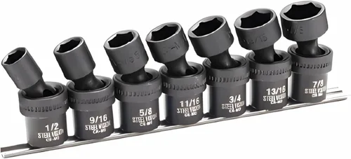 Miniatura 10 de Juego de 7 piezas de enchufes giratorios de impacto de 3/8 pulgadas, enchufes giratorios universales de 3/8-3/4 pulgadas, 6 puntos, SAE, Cr-Mo
