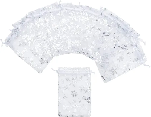 Miniatura 4 de Volanic 100 bolsas de regalo de organza con cordón transparente de 4 x 6 pulgadas, bolsa de regalo de joyería, fiesta, Navidad, bolsas de dulces