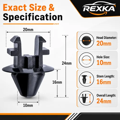 Miniatura 3 de Rexka 20 piezas de clip de retención de rejilla de deflector de aire para cubierta de radiador W708771-S300 compatible con Ford Expedition F-150
