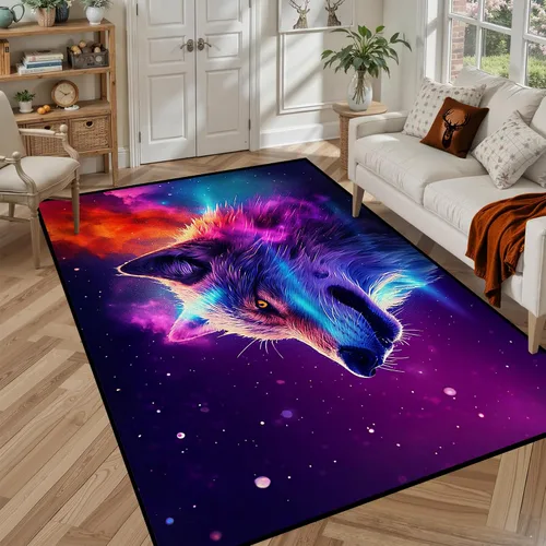 Miniatura 53 de Alfombra de Área Galaxia de 5' x 7', Dormitorio Sala de Estar para Niñas Niños Varones Alfombra Nebulosa Vórtex Tapetes Púrpura Azul Nube galaxy 1