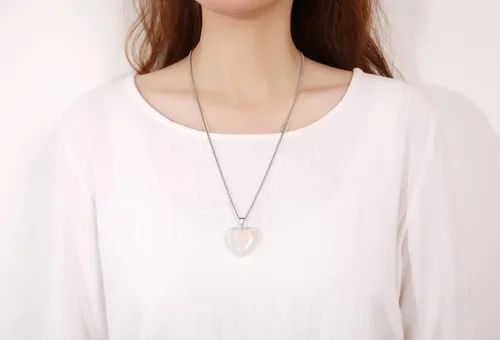 Miniatura 4 de XIANNVXI Collares con colgante de piedras preciosas de corazón de cristal curativo, brujería espiritual natural, joyería de piedra de cuarzo Reiki