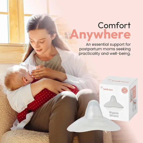 Miniatura 7 de Tendresse - Protector de pezón de silicona de 0.98 pulgadas para amamantar, alivio del dolor para pezones doloridos, protector de lactancia suave