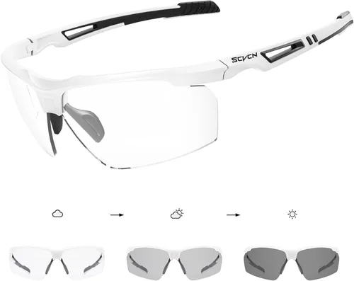 SCVCN Gafas de sol deportivas fotocromáticas para ciclismo, gafas transparentes para hombres y mujeres, protección UV400, MTB BMX, pesca, correr,