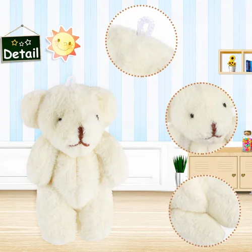 Miniatura 3 de Skylety 20 piezas de 2.36 pulgadas mini oso de peluche conjunto de oso de peluche pequeño animal suave muñeca adorno mochila llavero accesorio DIY