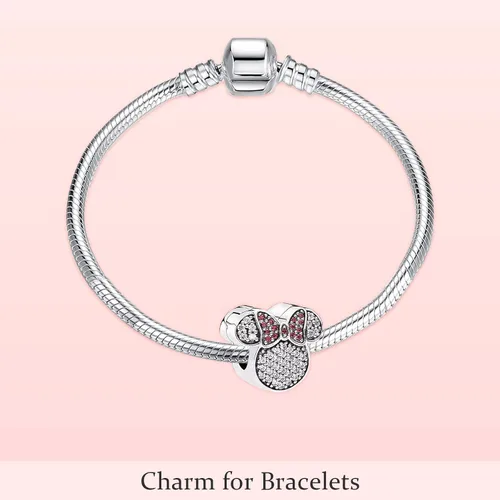 Miniatura 4 de H.ZHENYUE Mickey S925 - Dije de plata de ley para pulsera, collar, regalo para mujeres y niñas