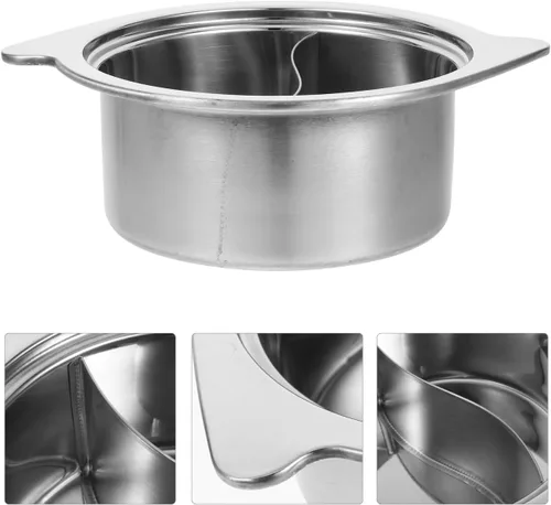 Miniatura 6 de ERINGOGO Olla caliente con divisor, olla antiadherente de acero inoxidable para Shabu Shabu, olla de sopa de doble cara, china para inducción