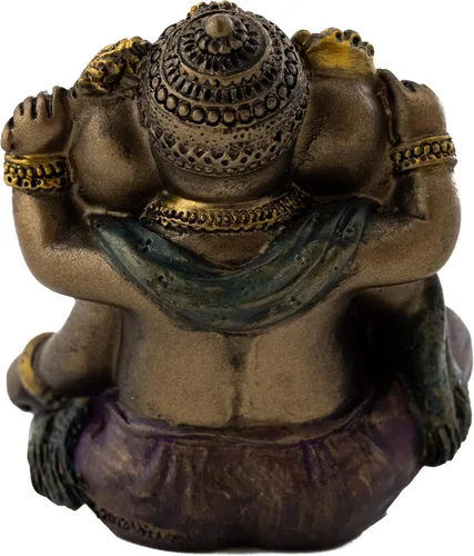 Miniatura 3 de Top Collection Mini estatua de Ganesh – Escultura del Señor del Éxito de Ganesha en bronce fundido en frío de alta calidad con detalles
