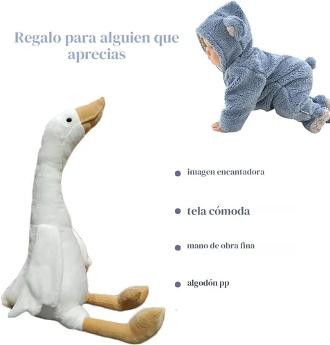 Miniatura 2 de Peluche de cisne de 15.7 pulgadas, peluche de ganso blanco, regalo para niños