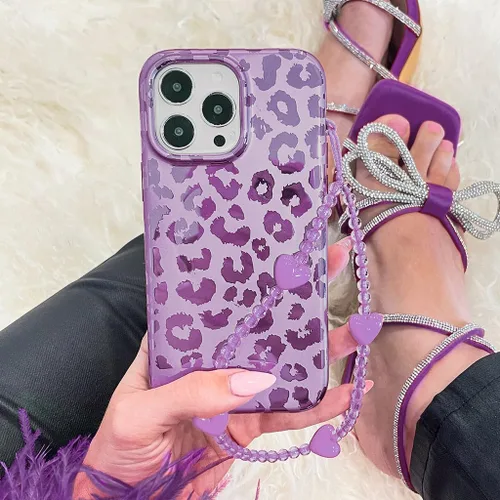 Miniatura 7 de VELVET CAVIAR Funda para iPhone 15 Pro, compatible con MagSafe, probada en caídas de 10 pies, estampado de leopardo y amatista púrpura