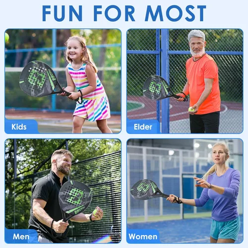 Miniatura 6 de BROTOU Padel Tennis Racket Carbon Fiber Surface with EVA Memory Foam Core with Carry Bag