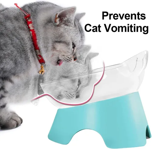 Miniatura 3 de MILIFUN Platos Elevados para Comida de Gatos con Soporte, Platos para Comida o Agua, Tazón Inclinado, Plato para Mascotas con Soporte