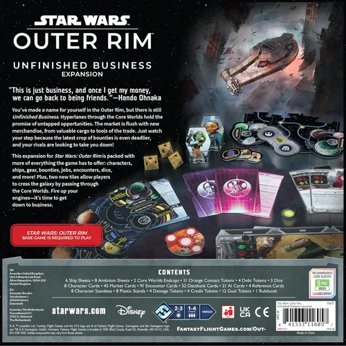 Miniatura 3 de Asmodee Star Wars: Outer Rim - Expansión Negocios Pendientes - Juego de estrategia, juego de aventura para niños y adultos, mayores de 14 años, 1-4