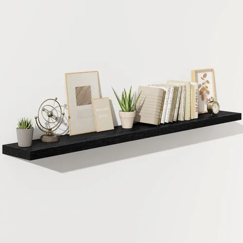 Miniatura 8 de Fun Memories Estantes flotantes – Estante de pared de 9.3 pulgadas de profundidad para decoración y almacenamiento – Estantería de exhibición
