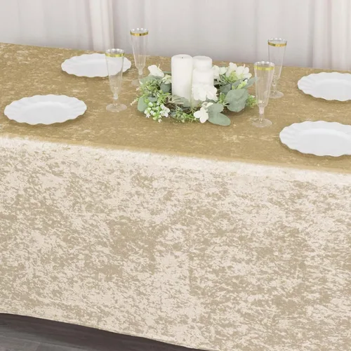 Miniatura 7 de Efavormart Cubierta de Mesa Rectangular Ajustada Elástica de Terciopelo Aplastado Beige de 6 pies