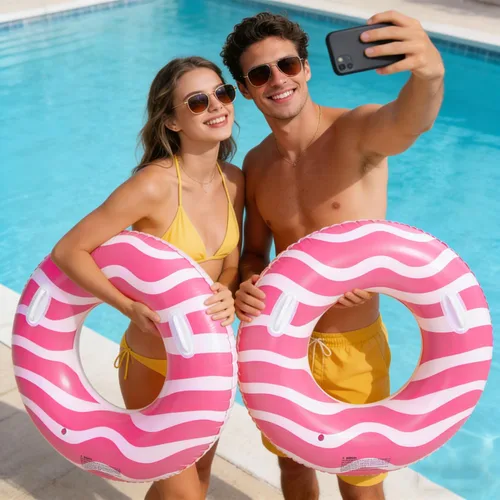 Miniatura 5 de 1 juego de flotadores para tumbonas de piscina para adultos, extra grande, flotadores inflables para piscina, flotadores de agua para piscina, lago