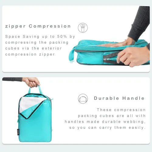 Miniatura 3 de BAGAIL 4 Set/6 Set Ultraligero Compresión Embalaje Cubos Organizador de Embalaje para Accesorios de Viaje Equipaje Maleta Mochila