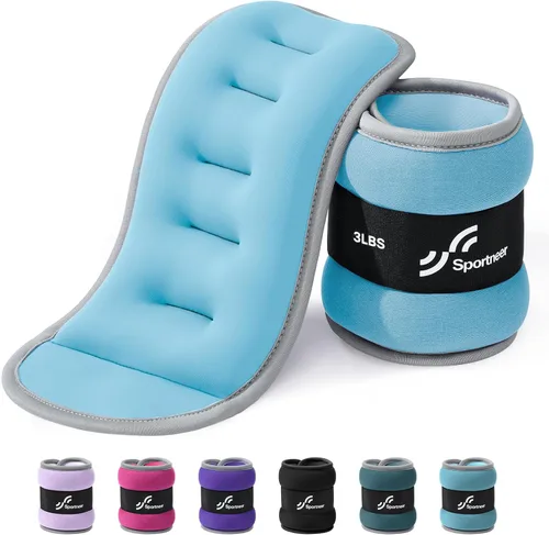 Miniatura 22 de Sportneer Pesas de tobillo para muñeca, par de pesas de 1/2/4/6/10 libras para hombres, mujeres, niños, entrenamiento de fuerza, juego de pesas