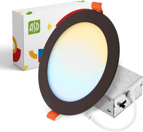 Miniatura 20 de ASD Paquete de 6 luces LED empotrables de 4 pulgadas, 12 W, 5 CCT 2700K-5000K CRI90+, luces de techo regulables ultrafinas con clasificación IC